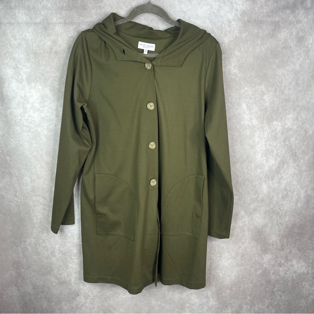Ripley Rader Ponte Knit Hooded Jacket In Green Women's Size 2 Small